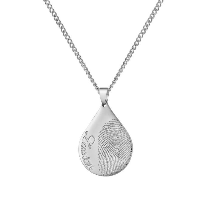 Halskette mit Fingerabdruck auf Schmuck