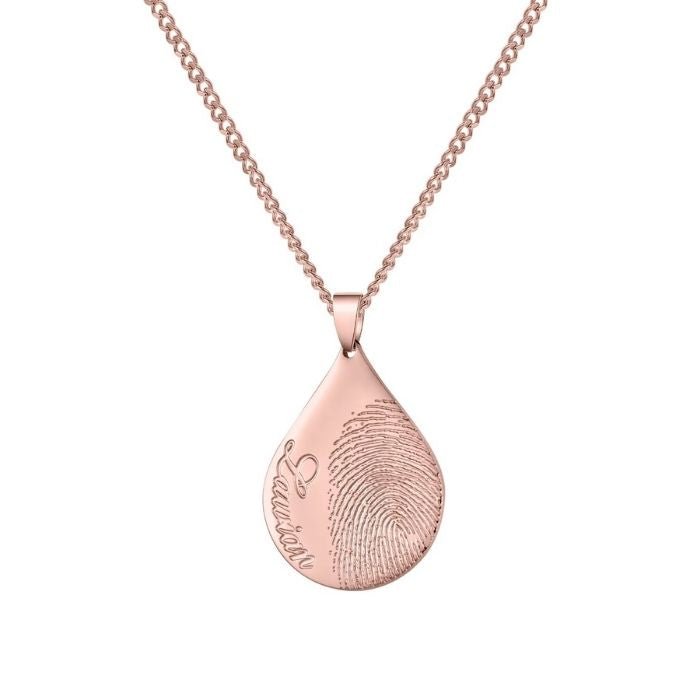 Halskette mit Fingerabdruck auf Schmuck